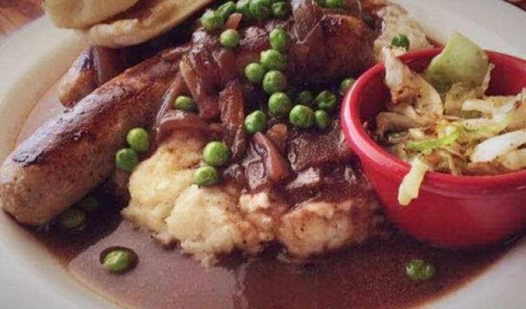 True Bangers and Mash with Onion Gravy