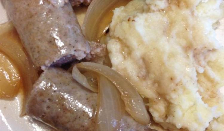 True Bangers and Mash with Onion Gravy