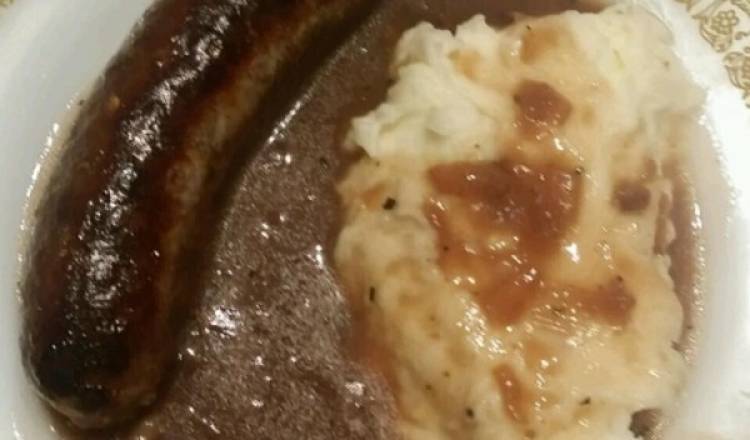 True Bangers and Mash with Onion Gravy