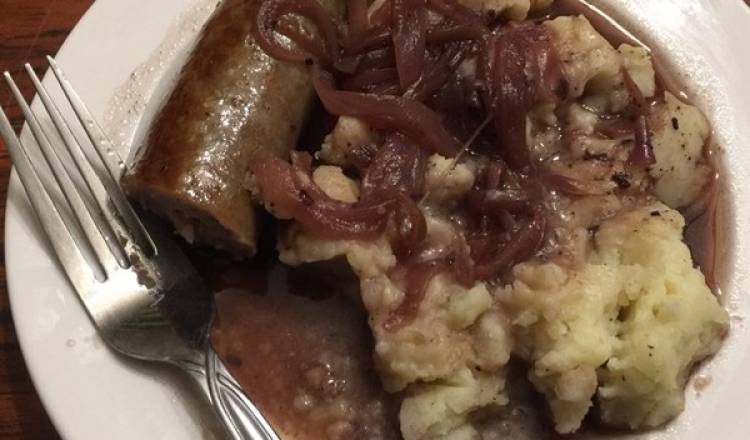 True Bangers and Mash with Onion Gravy